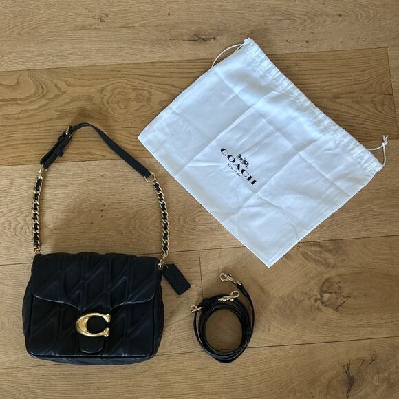 Coach - Times Square Tabby Quilted Shoulder Bag in Black - Picture 1 of 8